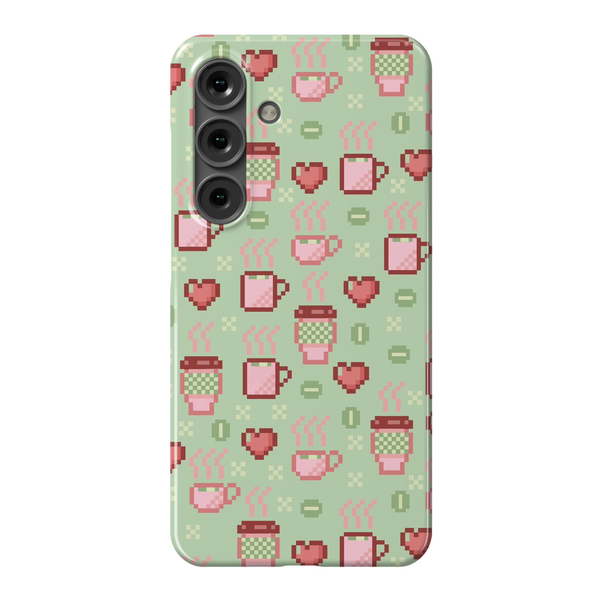 Pastel Coffee Pixel Art Pattern Phone Case